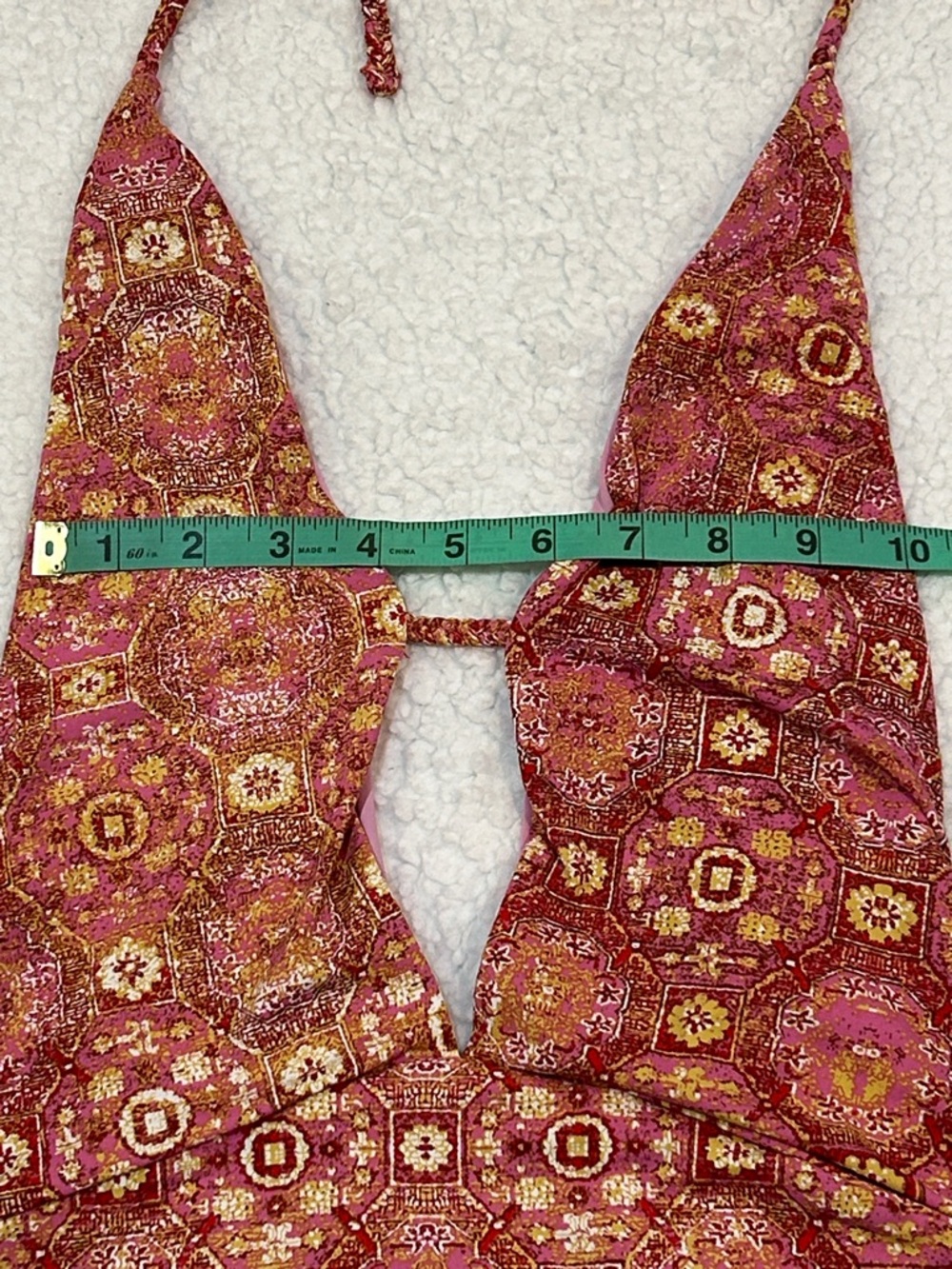 Frankies Bikinis Lily Geo Print One Piece Swimsuit size Large Isla Pink - Picture 11 of 11